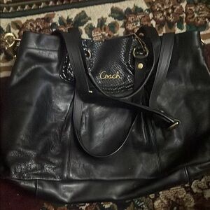 Coach Black Pebbled Leather Tote
